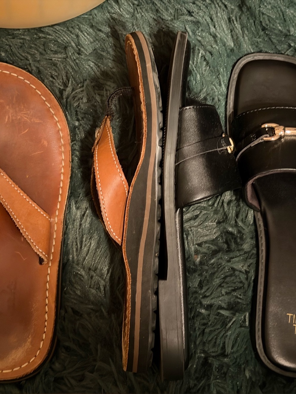 Clarks Leather Flip Flop Sandals Brown Comfort Thong Women’s Size 7 - Picture 8 of 10